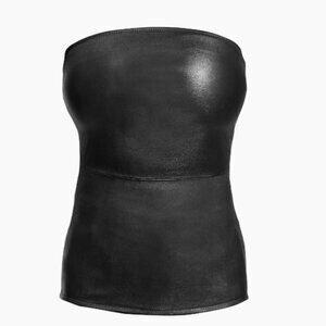 AS by DF Black Leather Bustier Tube Top Size M